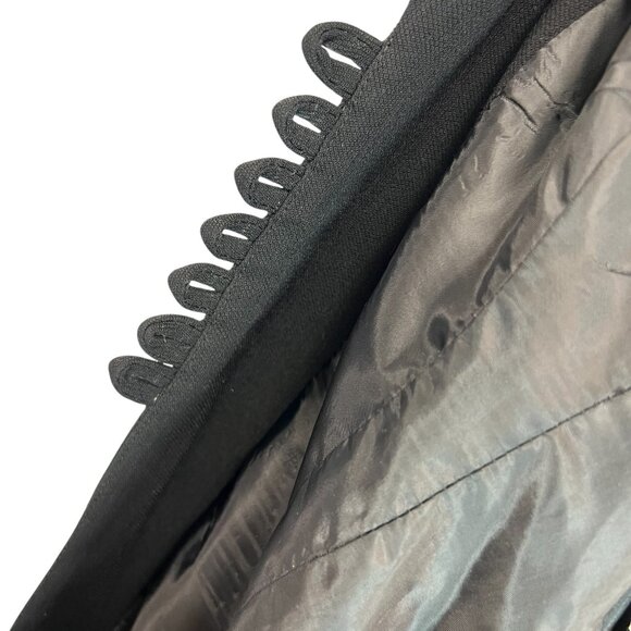 Bebe Vintage 90s Black Cinched Waist Long Blazer Wool Blend Made in USA, Size 4 - Picture 8 of 12